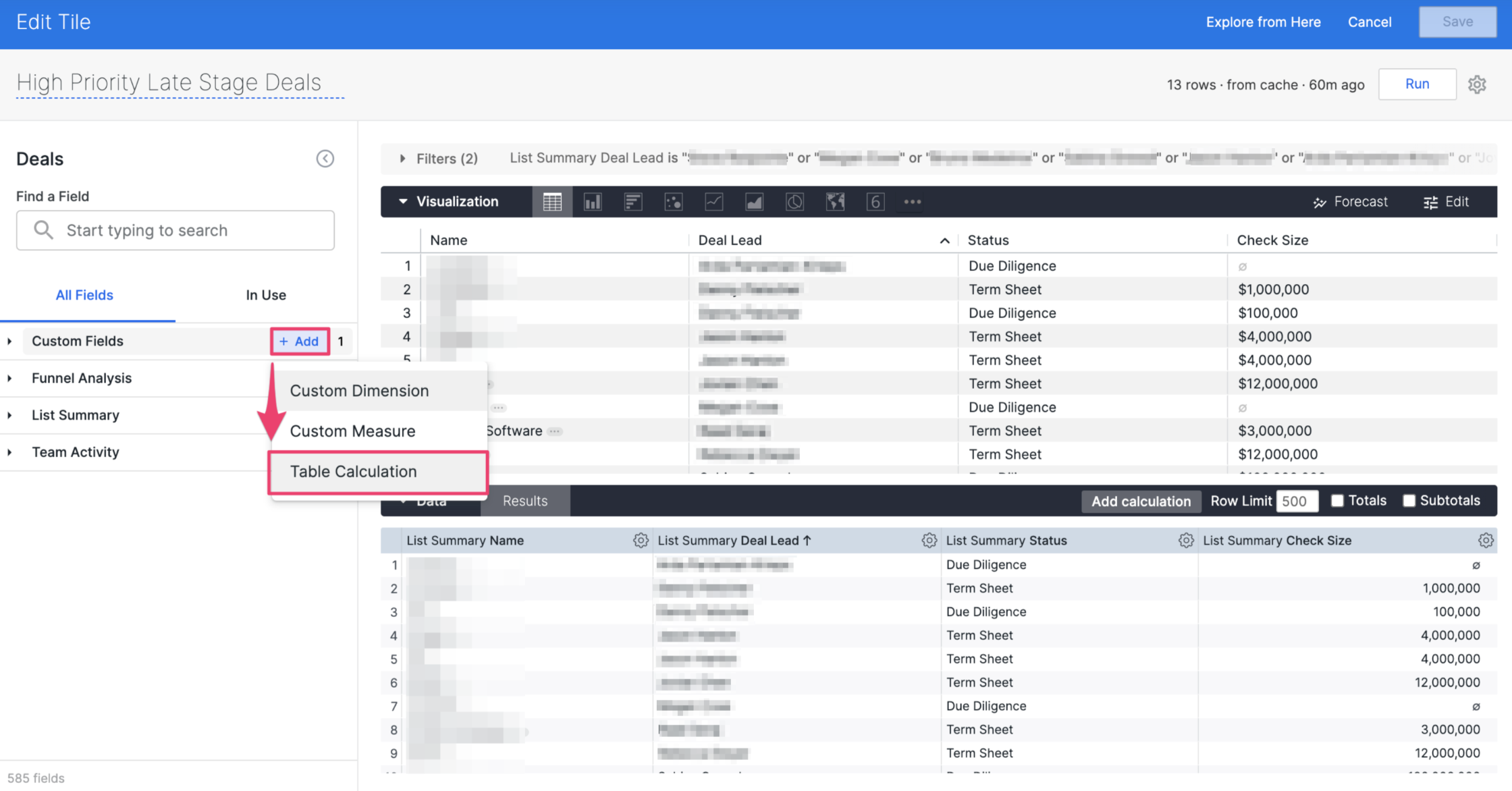 How to create custom dimensions, measures, and calculations in Affinity