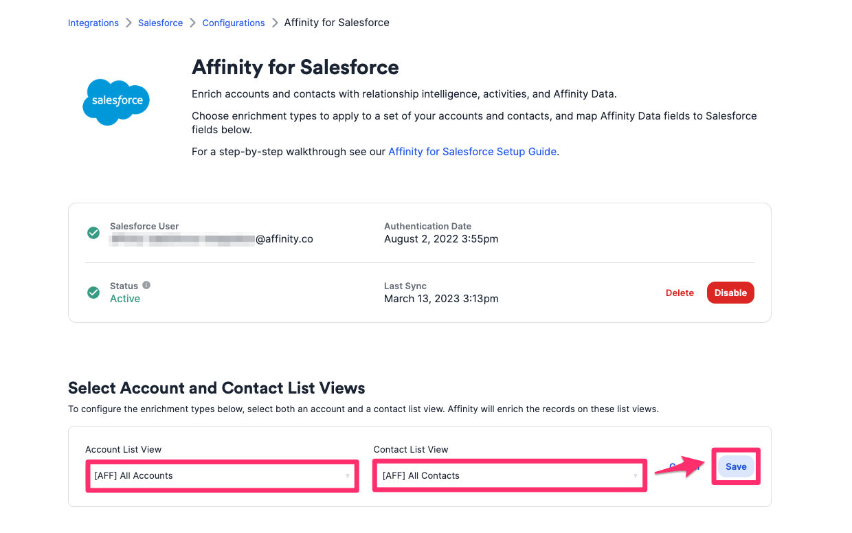 How to set up Affinity for Salesforce